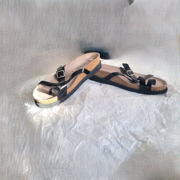 Mephisto Black Hera Sandals Patent Leather Size 40 - Picture 3 of 7
